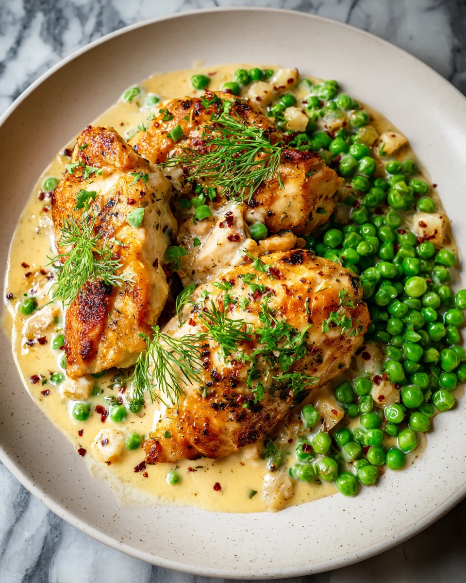 Creamy Dill Chicken And Peas