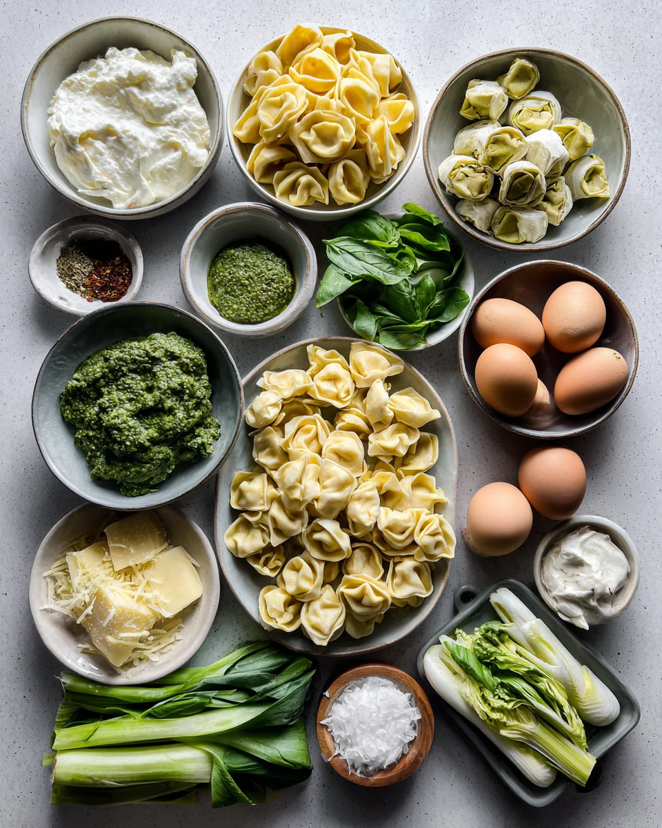 Creamy Pesto Tortellini Alfredo