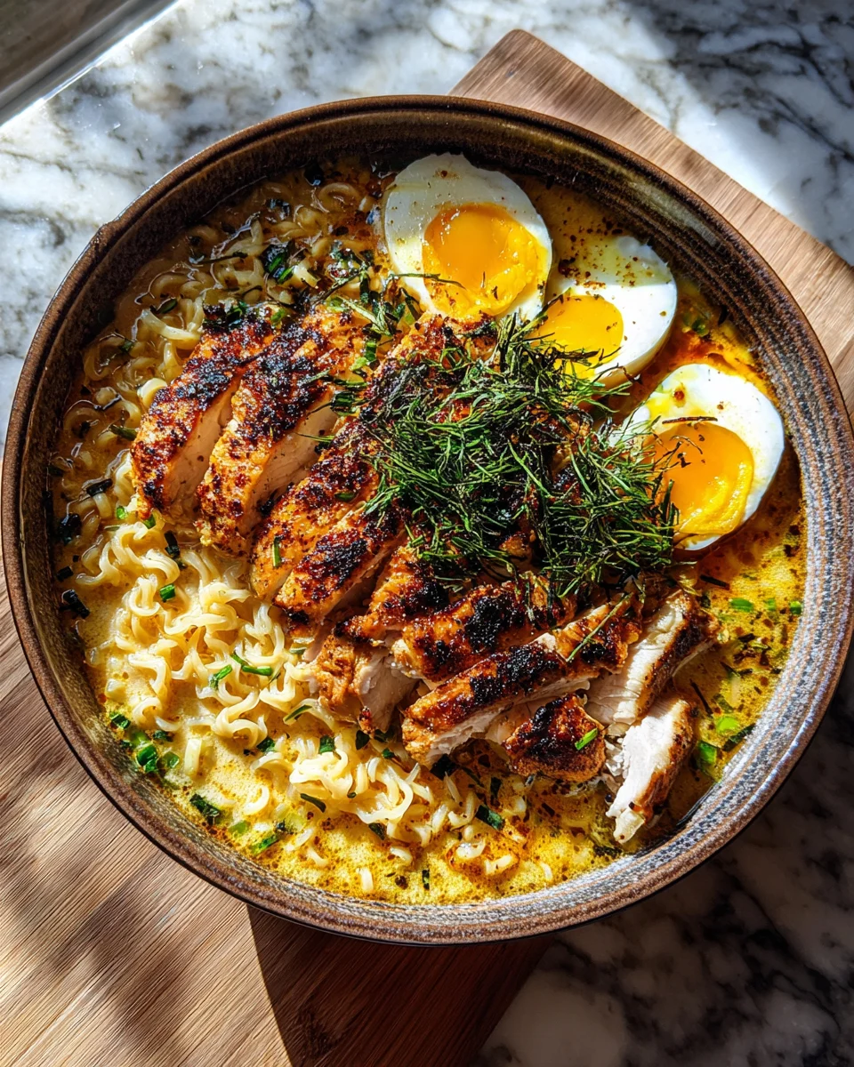 Creamy Roasted Garlic Chicken Ramen