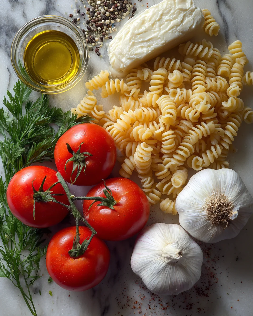 Creamy Roasted Garlic Tomato Fusilli