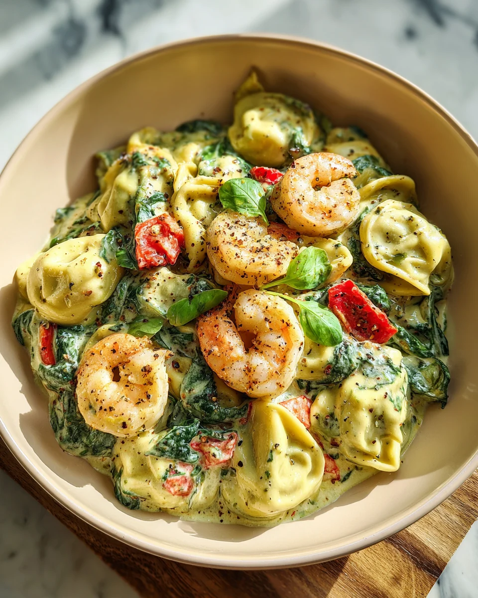 Creamy Shrimp Spinach Tortellini