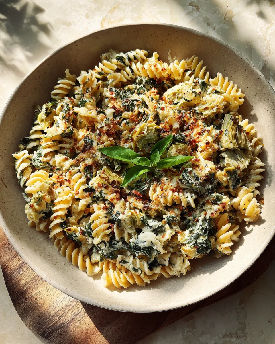Creamy Spinach Artichoke Rotini