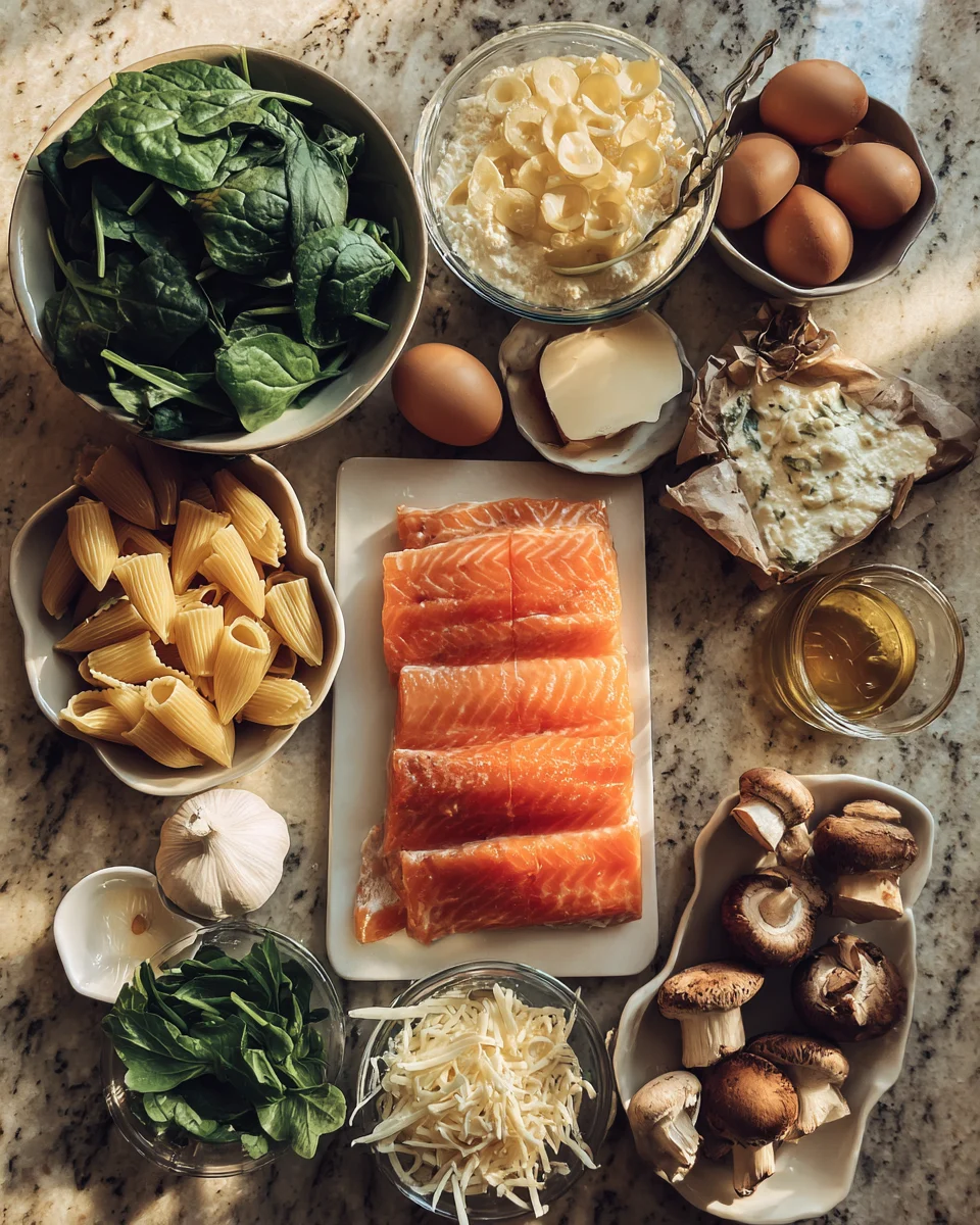 Creamy Spinach Salmon Stuffed Shells