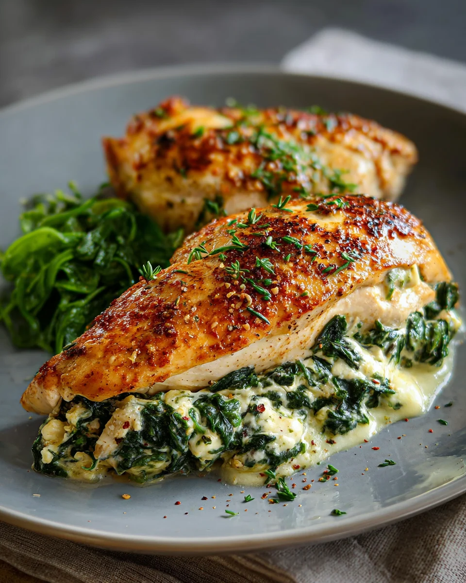 Creamy Spinach Stuffed Chicken Breast