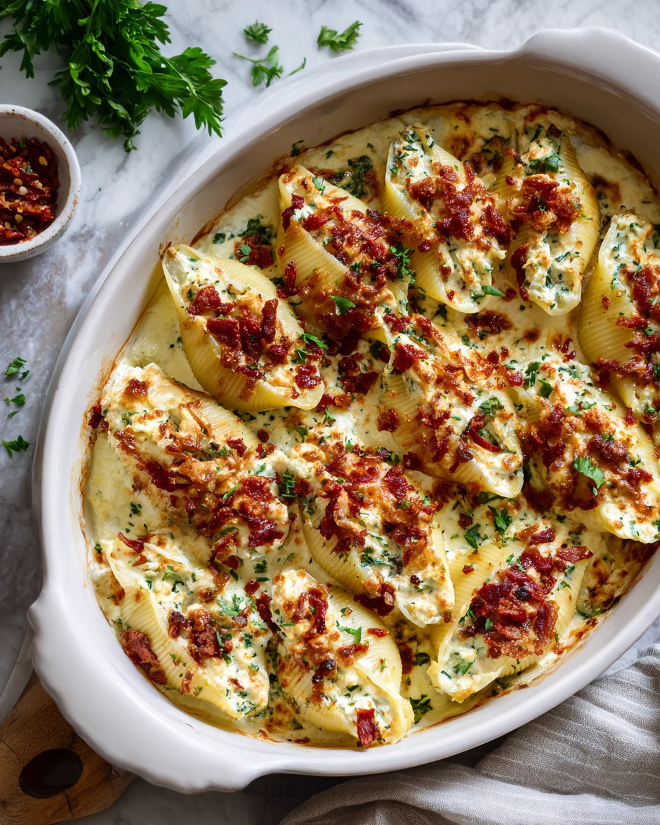 Creamy Sun-Dried Tomato and Ricotta Stuffed Shells