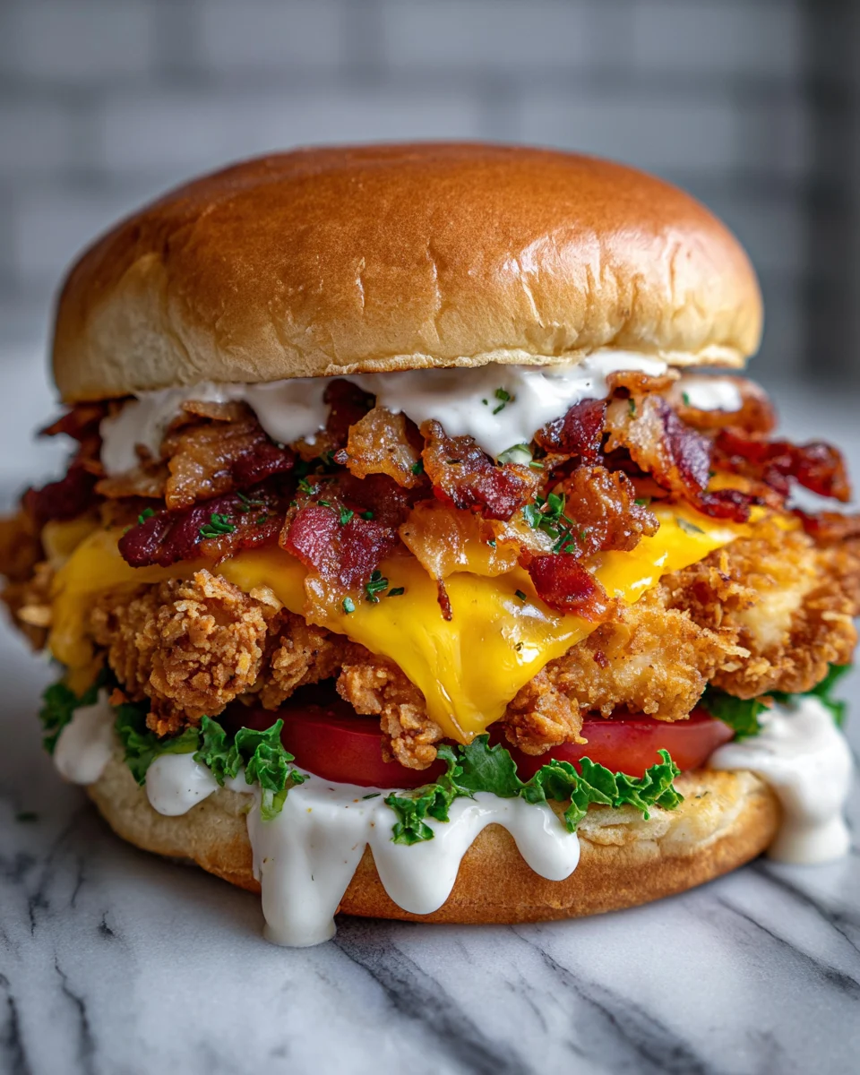 Crispy Chicken Ranch Sandwich Melt