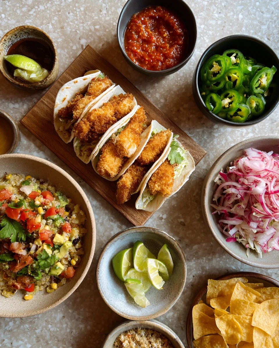 Crispy Onion Chicken Smash Tacos