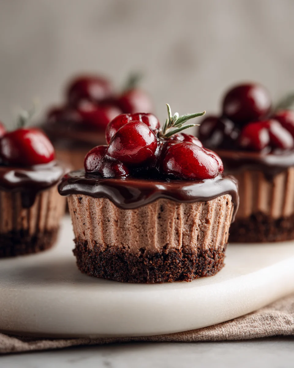 Delicious Dark Chocolate Cherry Cheesecake Cups