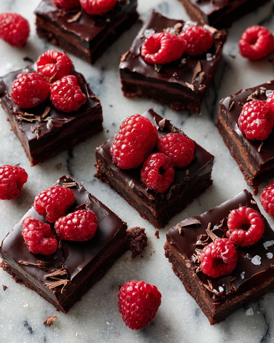 Dark Chocolate Raspberry Truffle Bars