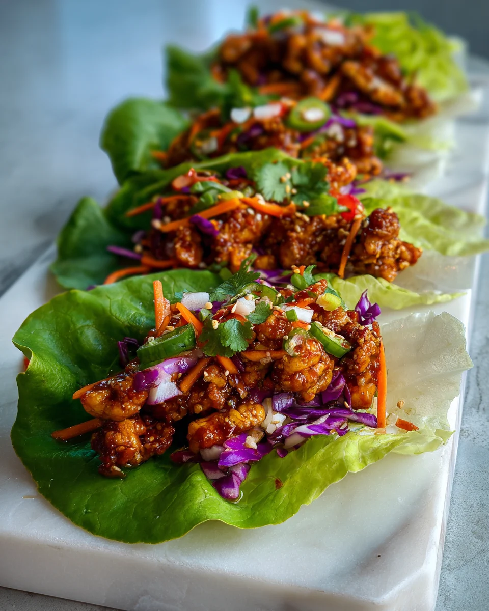 Explosive Flavor, Easy Prep: My Firecracker Chicken Lettuce Wraps