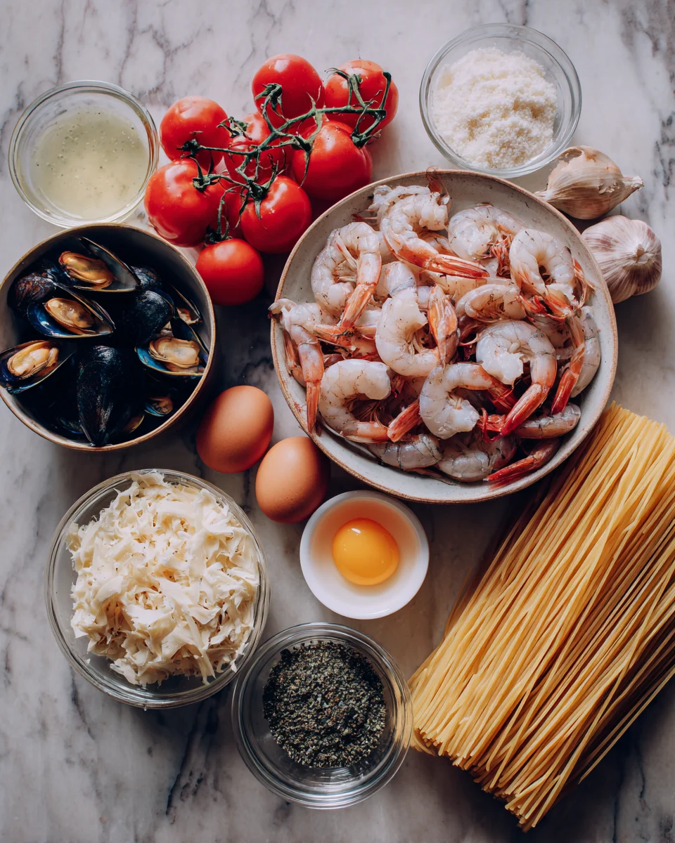 Garlic Butter Seafood Pasta