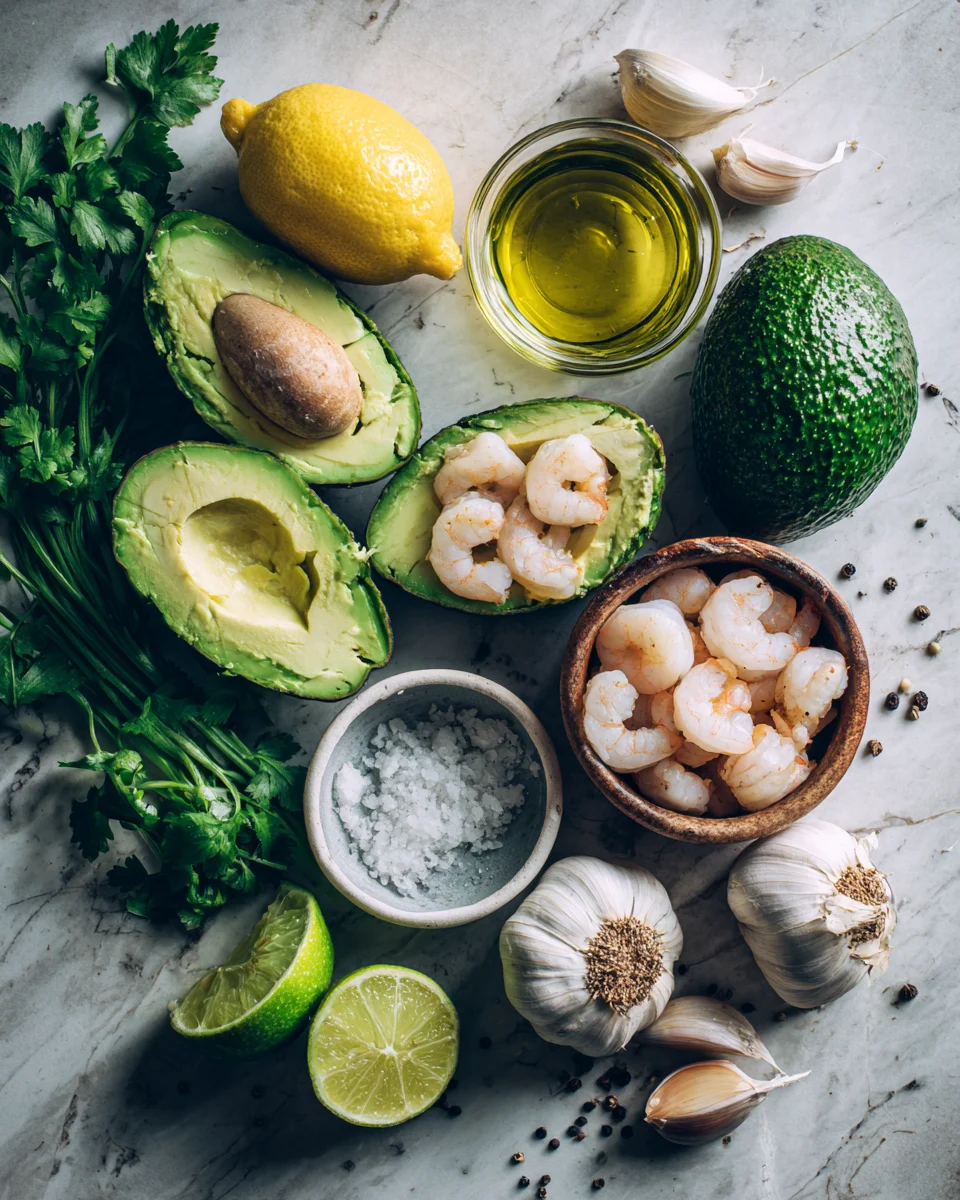 Garlic Butter Shrimp Stuffed Avocados