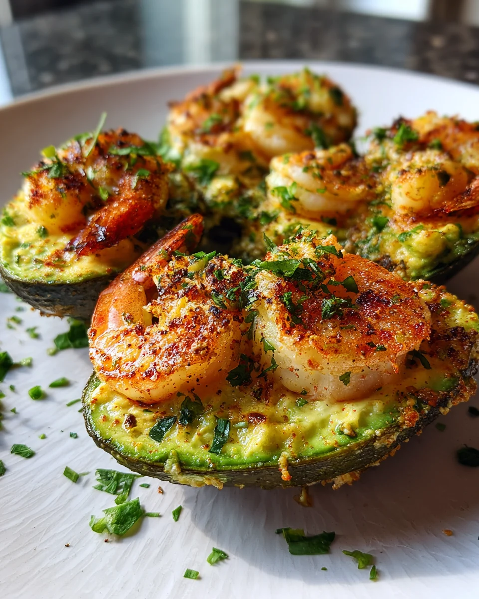Garlic Butter Shrimp Stuffed Avocados