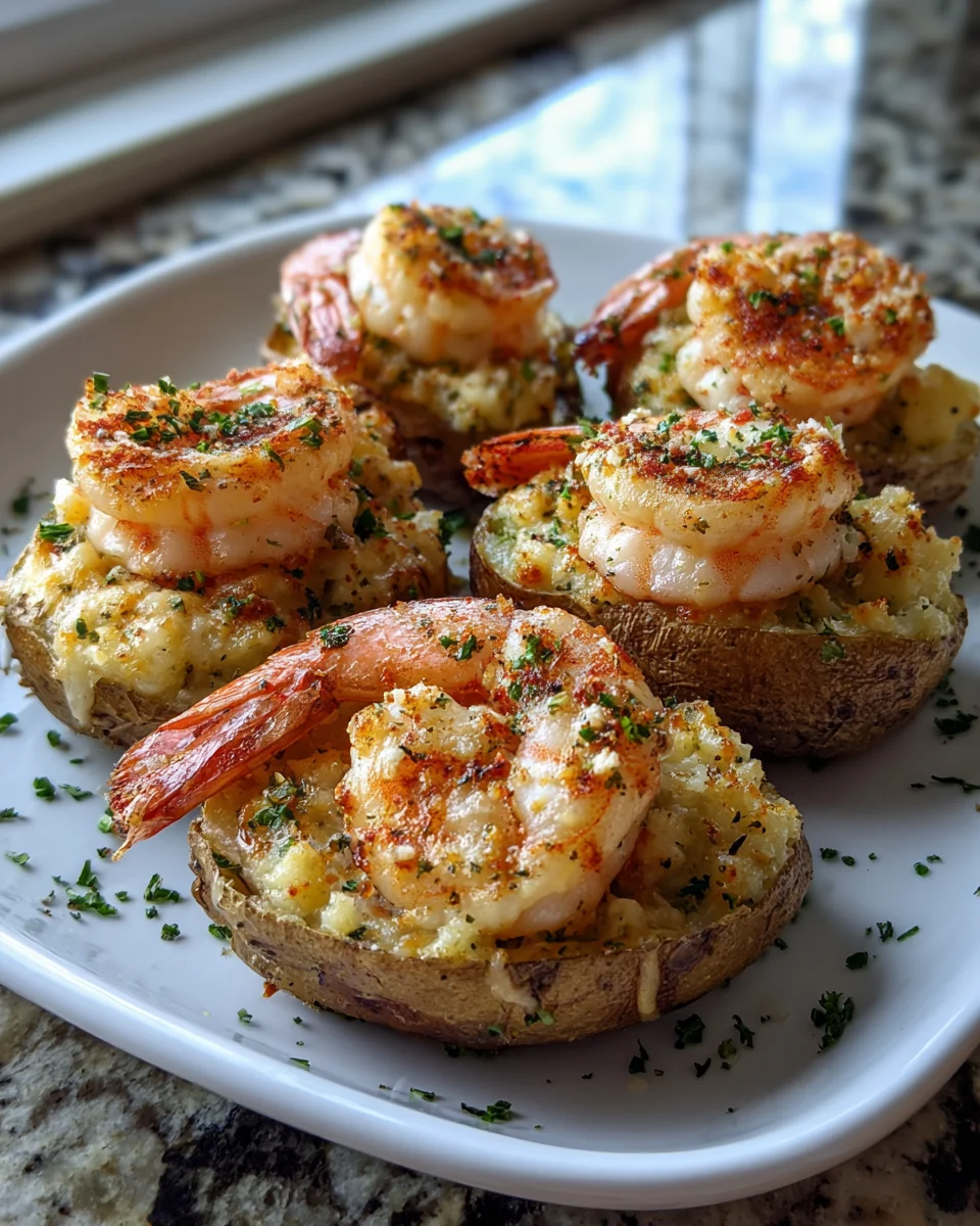 Garlic Parmesan Shrimp Stuffed Potatoes