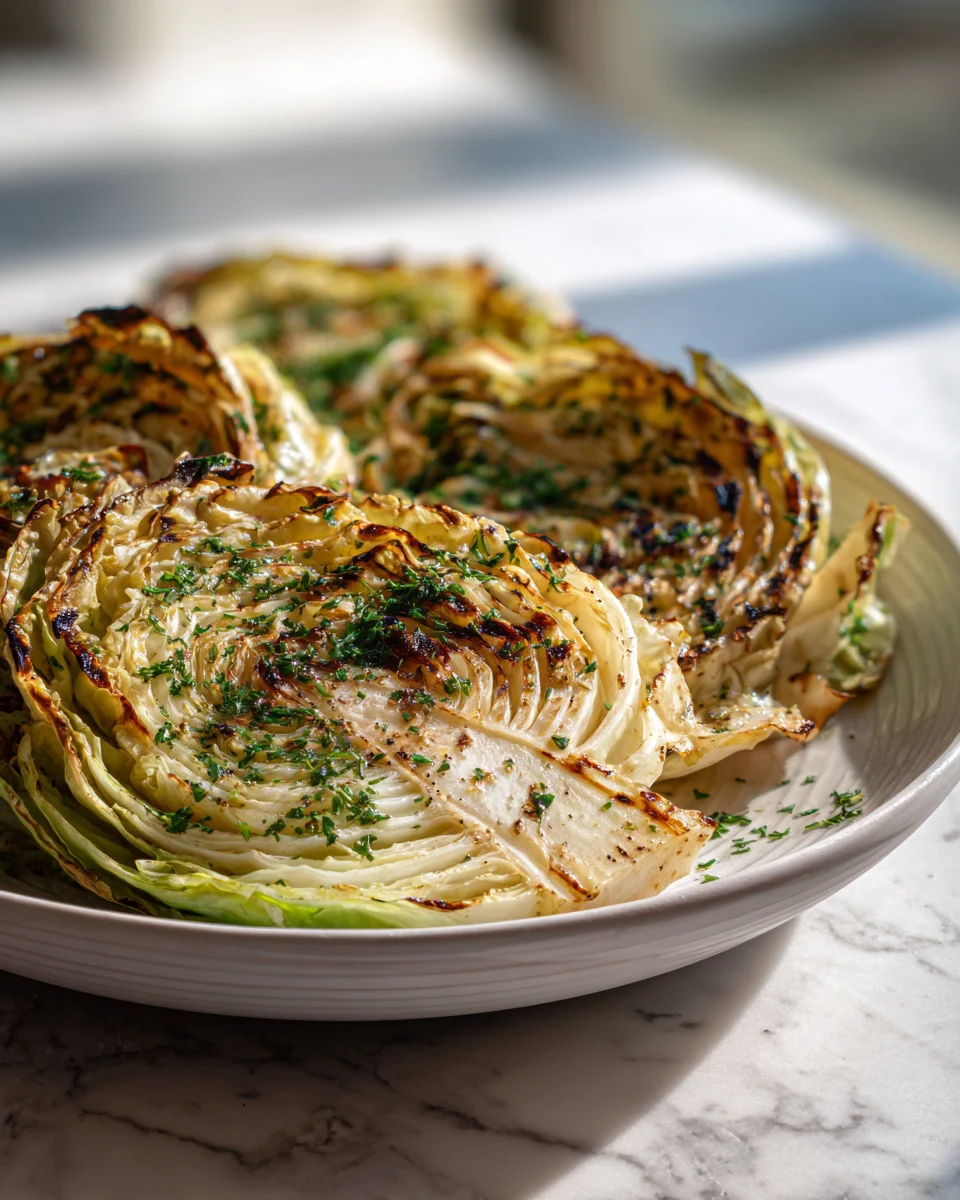 Garlic Roasted Cabbage Steaks Recipe
