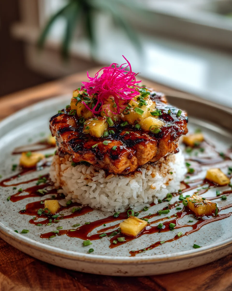Hawaiian Huli Huli Chicken Stack