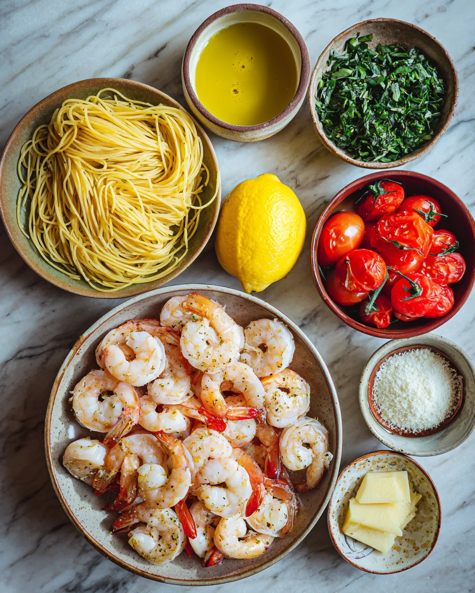 Herb Butter Shrimp Angel Hair Pasta