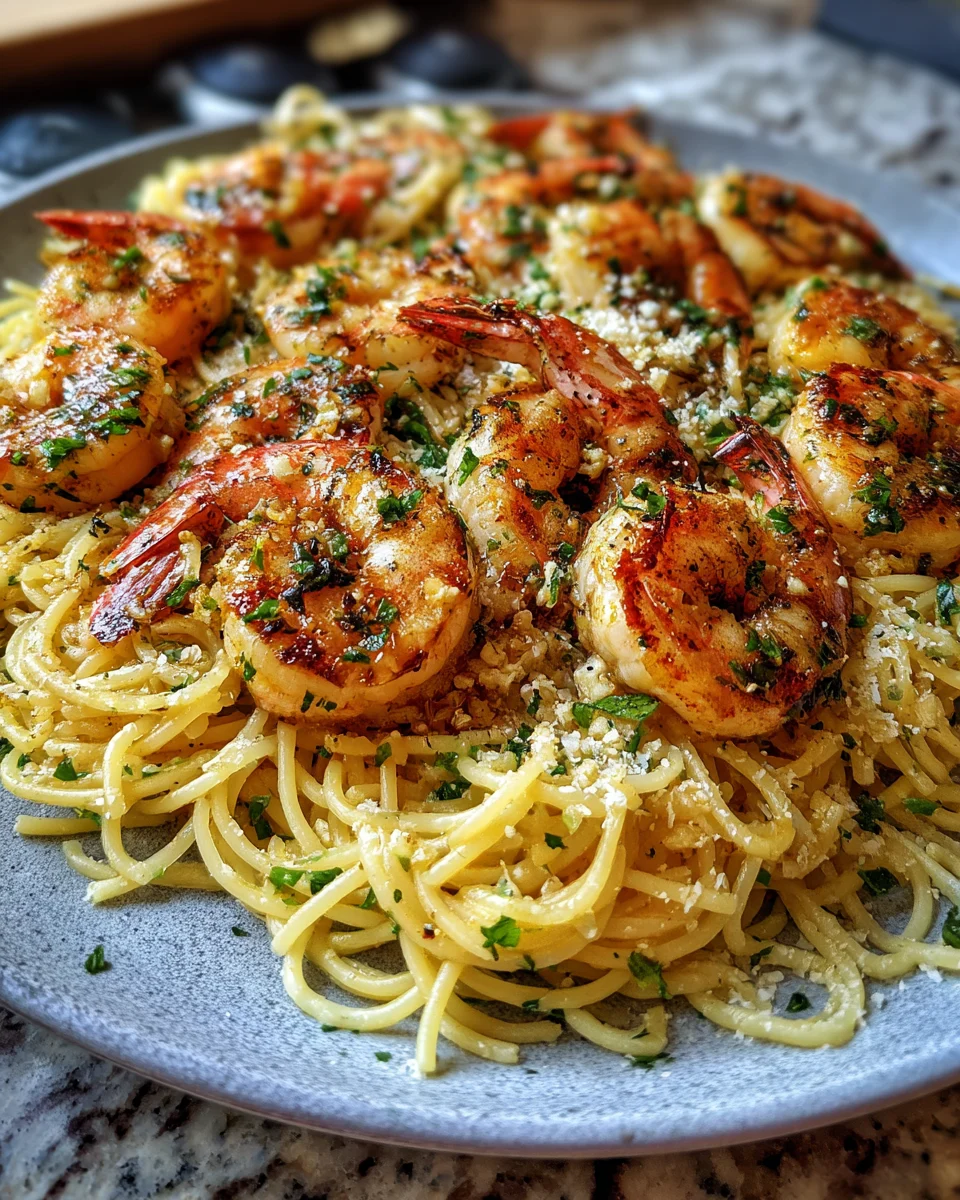 Herb Butter Shrimp Angel Hair Pasta