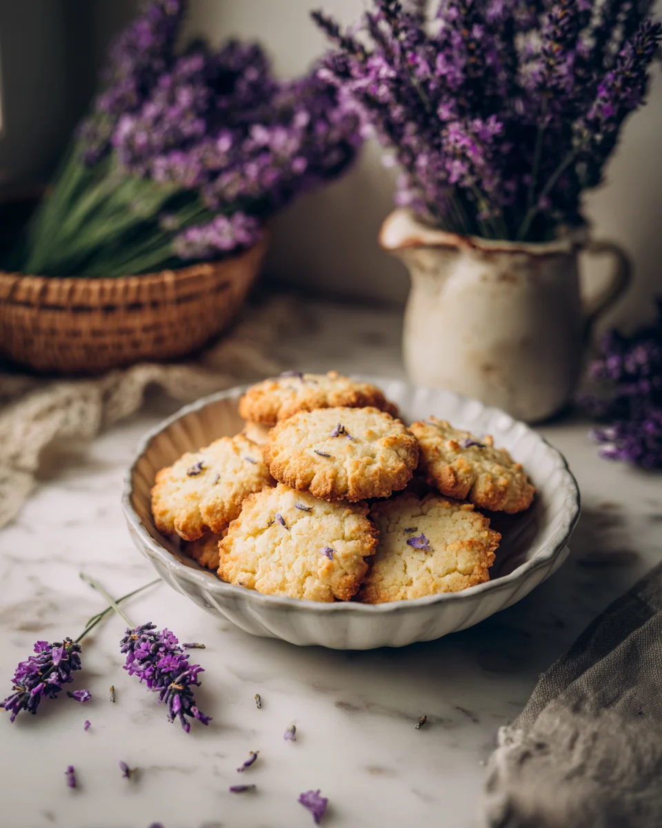Honey Lavender Shortbread Cookies