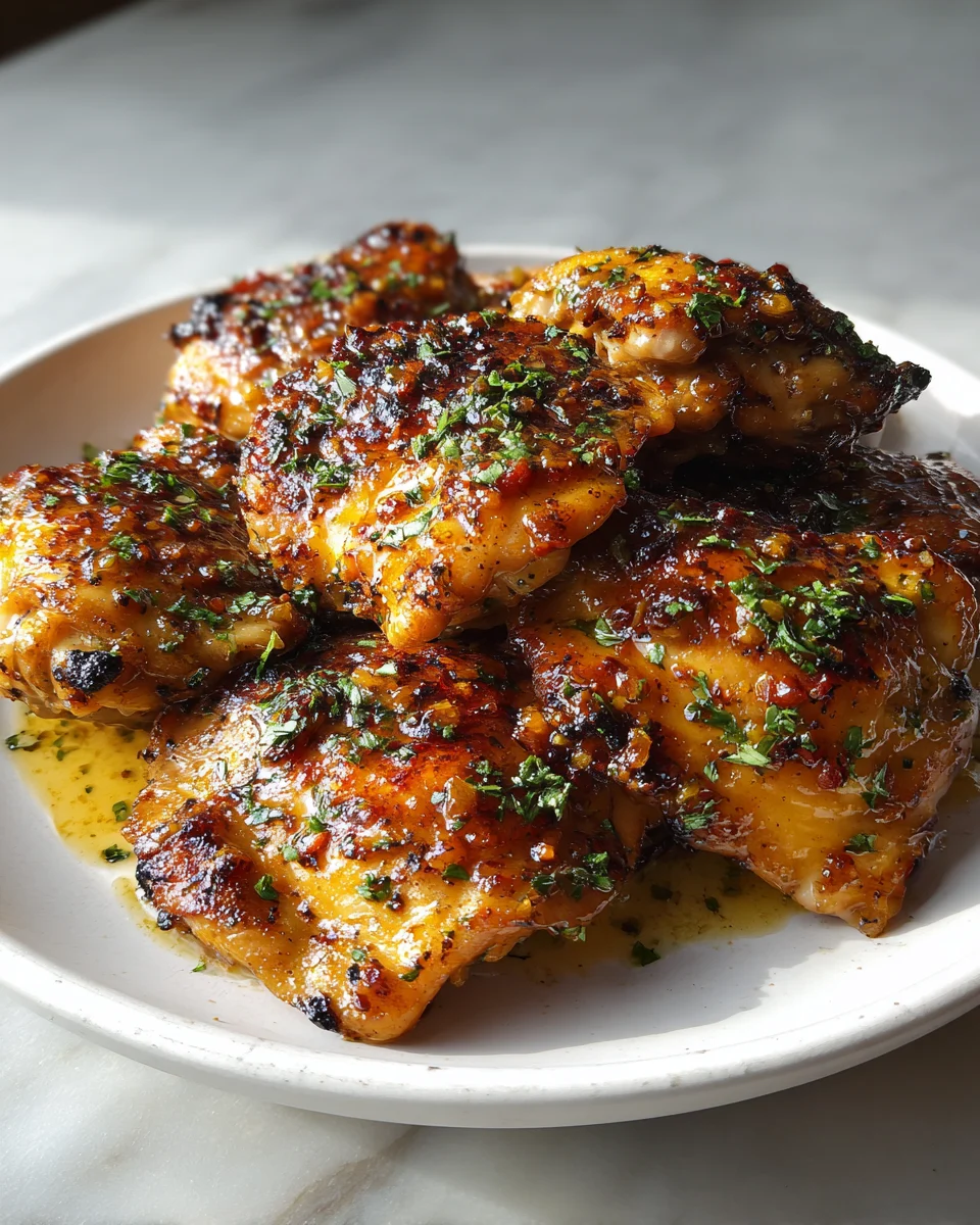 Honey Mustard Glazed Chicken Thighs