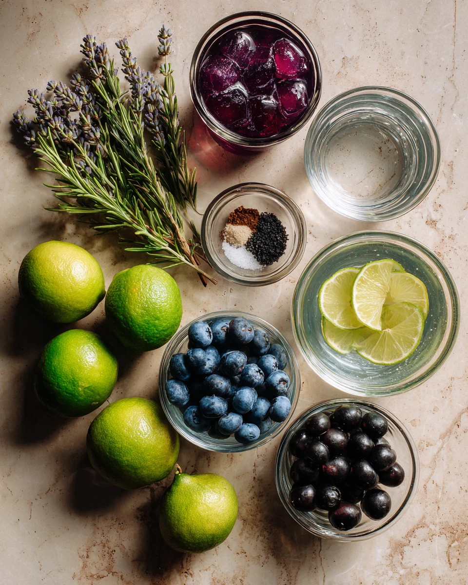 Lavender Blueberry Sparkling Mocktail