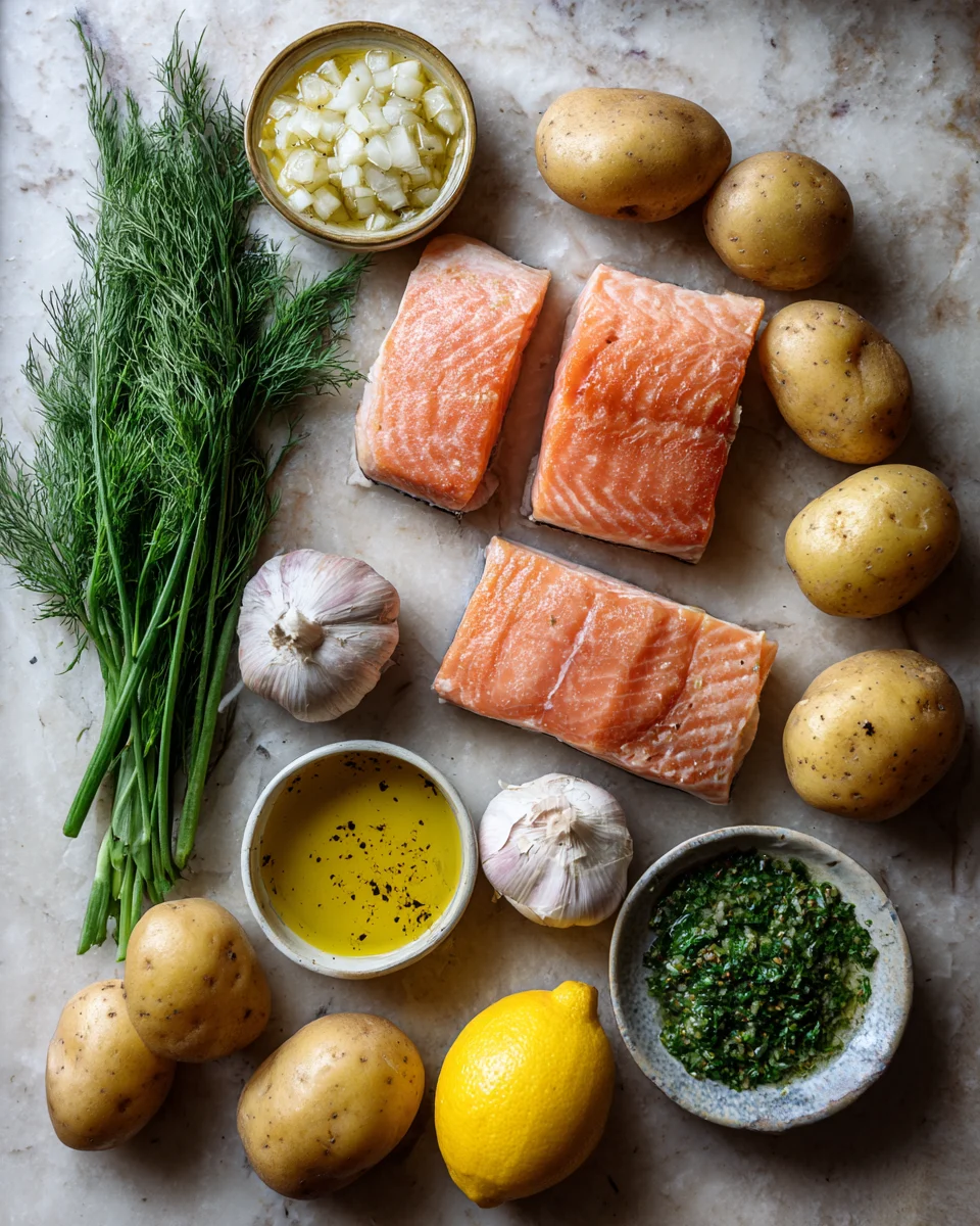 Lemon Dill Salmon Potato Skillet
