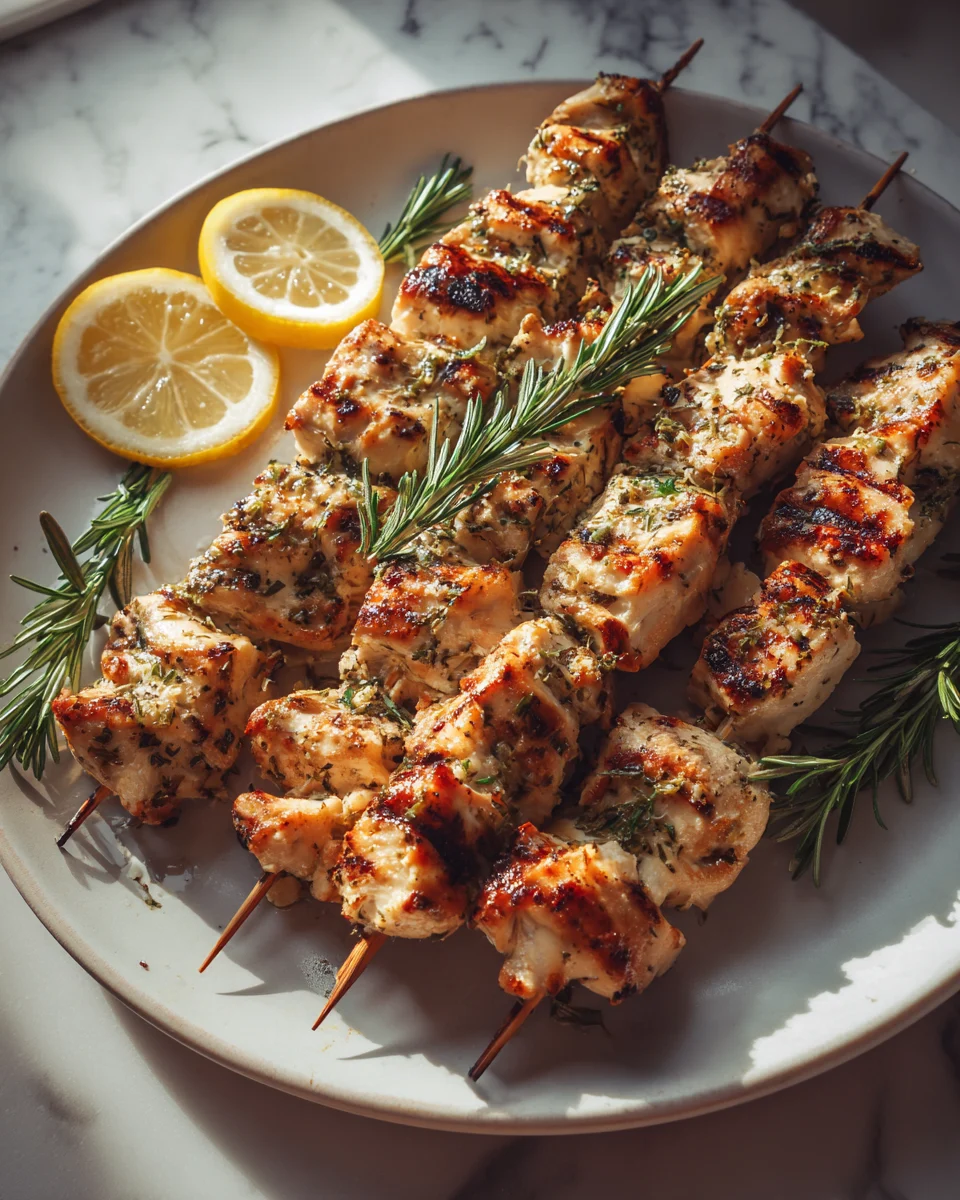 Lemon Herb Grilled Chicken Skewers
