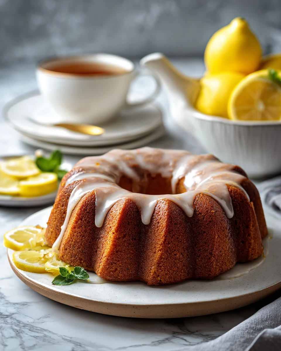 Lemon Honey Poppy Seed Tea Cake