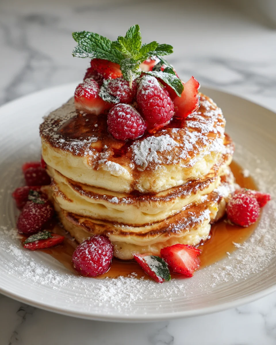 Lemon Raspberry Soufflé Pancakes