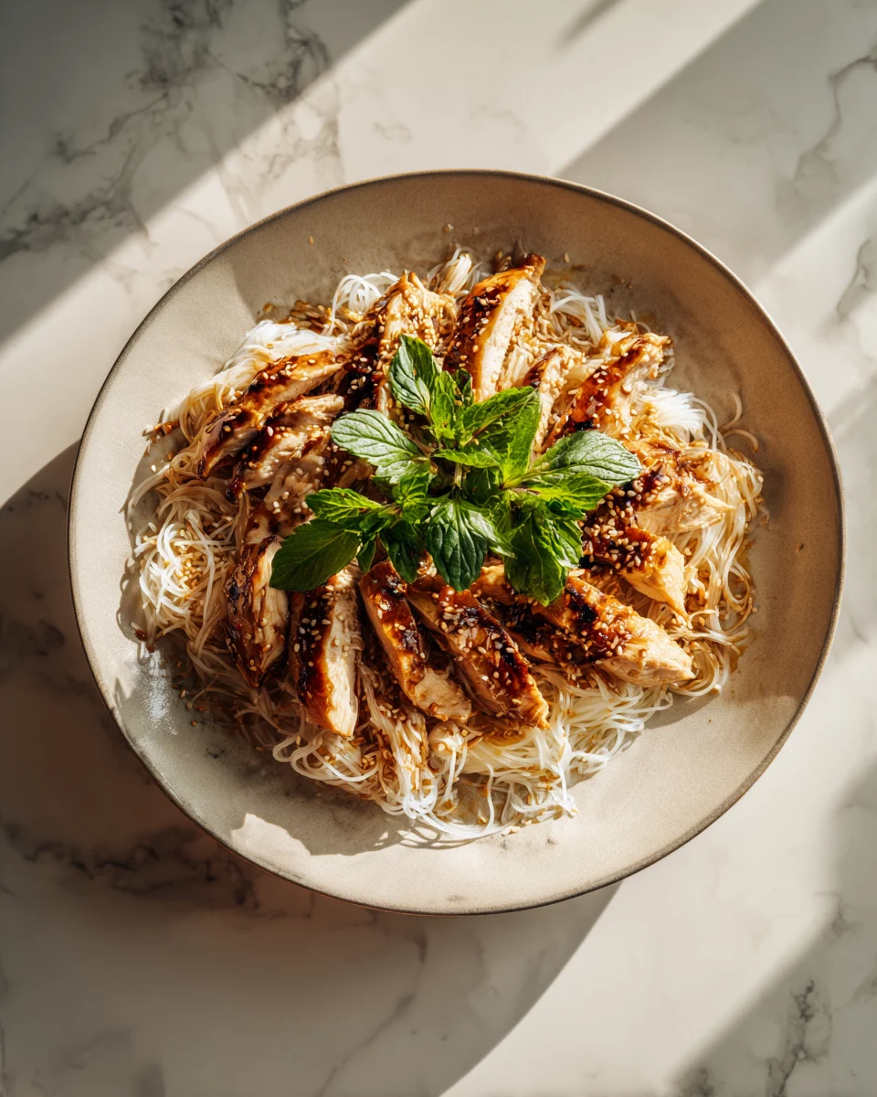 Miso Honey Chicken Rice Noodles