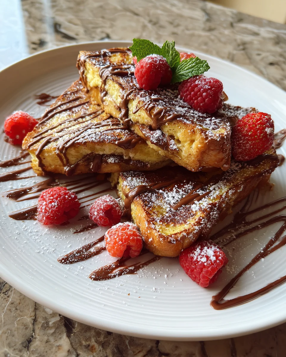 Nutella Stuffed Brioche French Toast