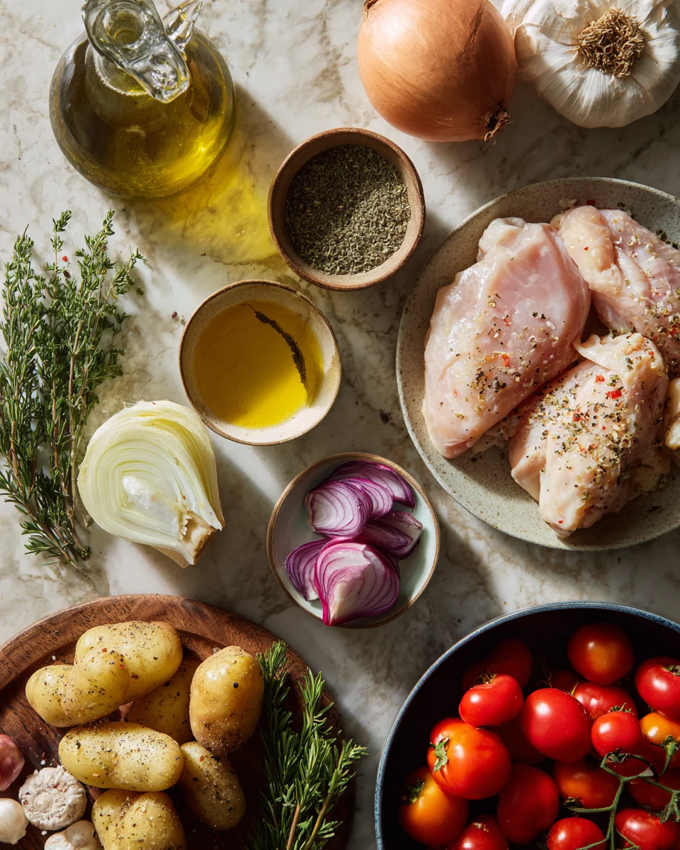 One Pan Garlic Chicken Dinner
