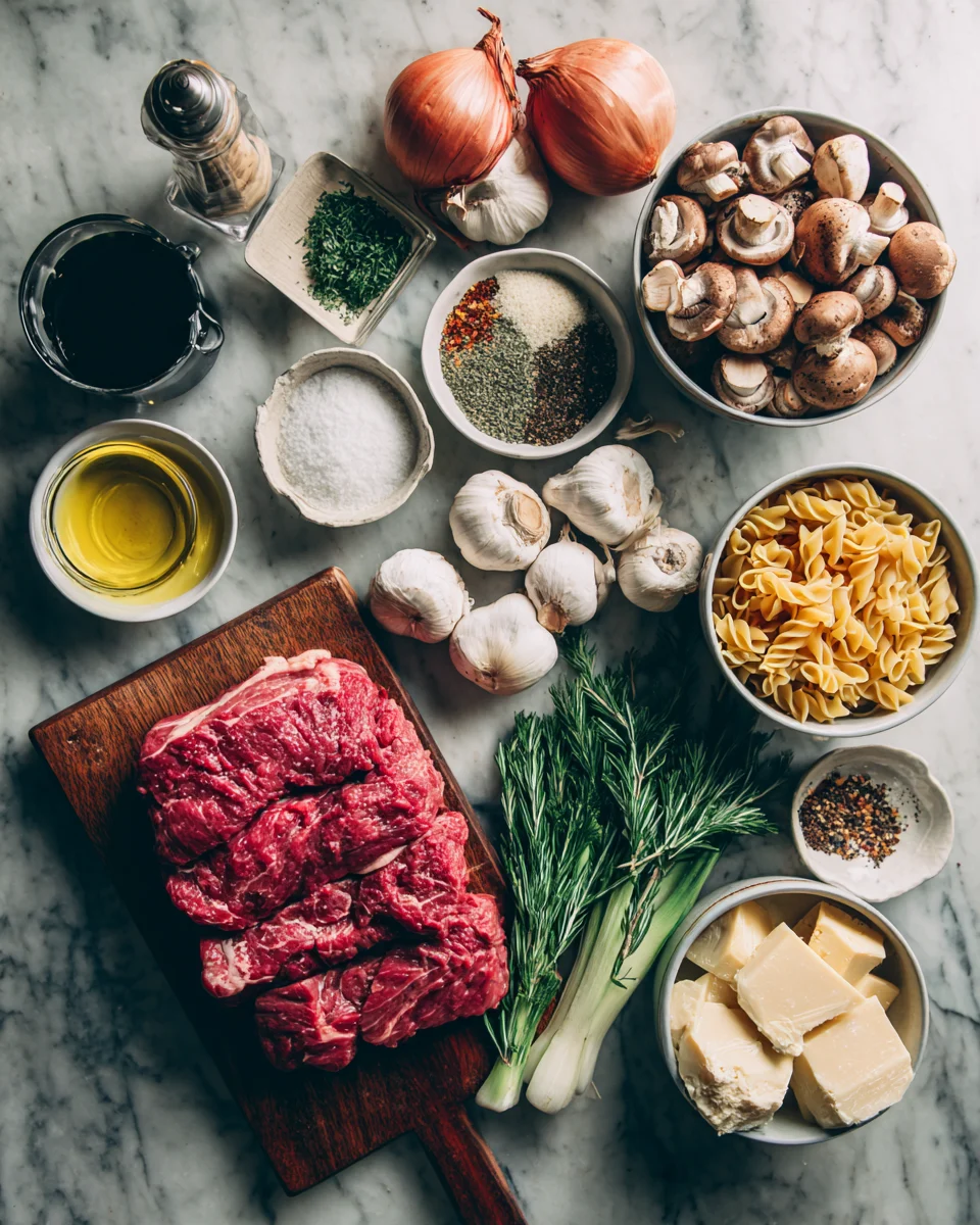 One Pot Garlic Butter Beef Pasta