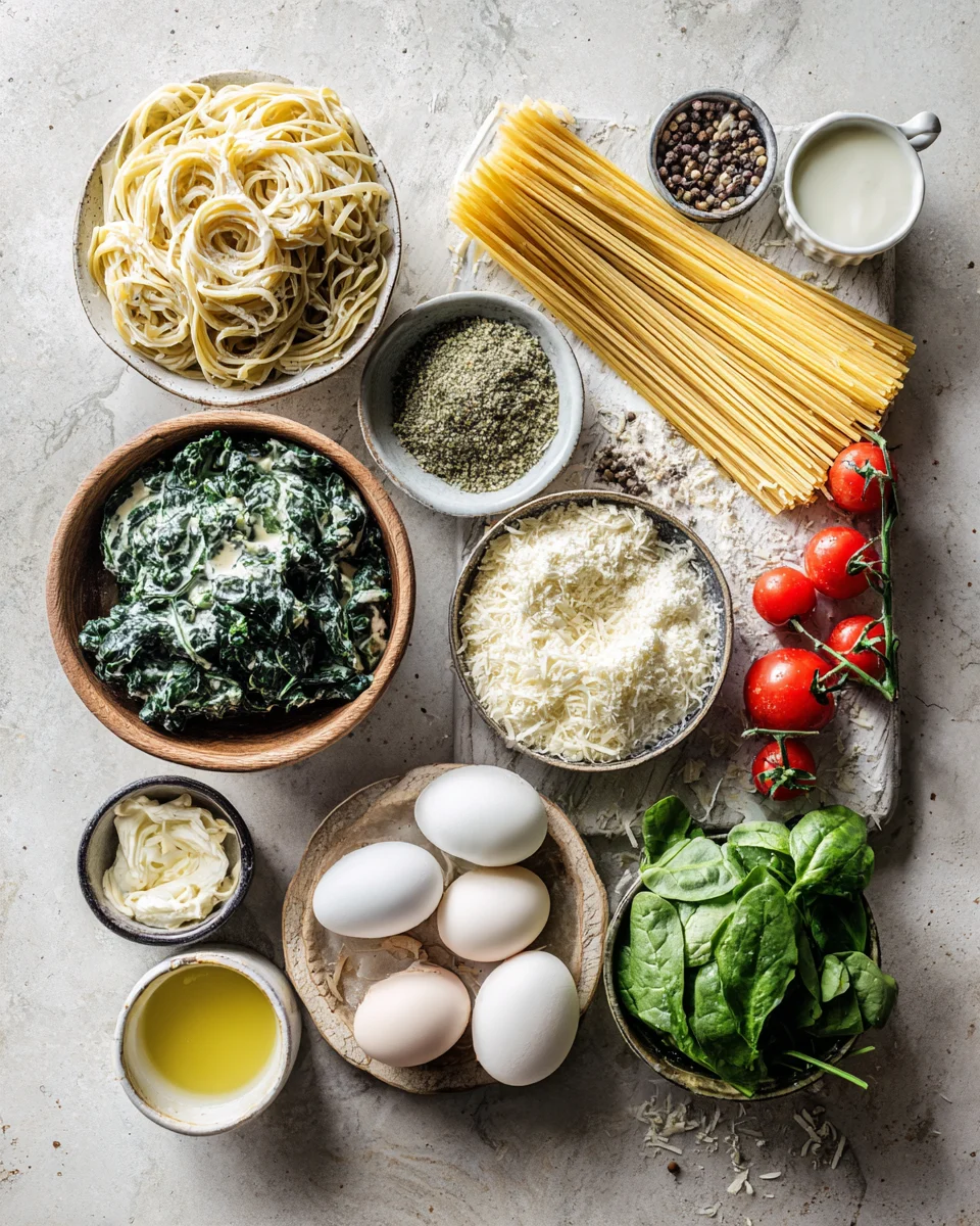 One Skillet Creamy Spinach Pasta