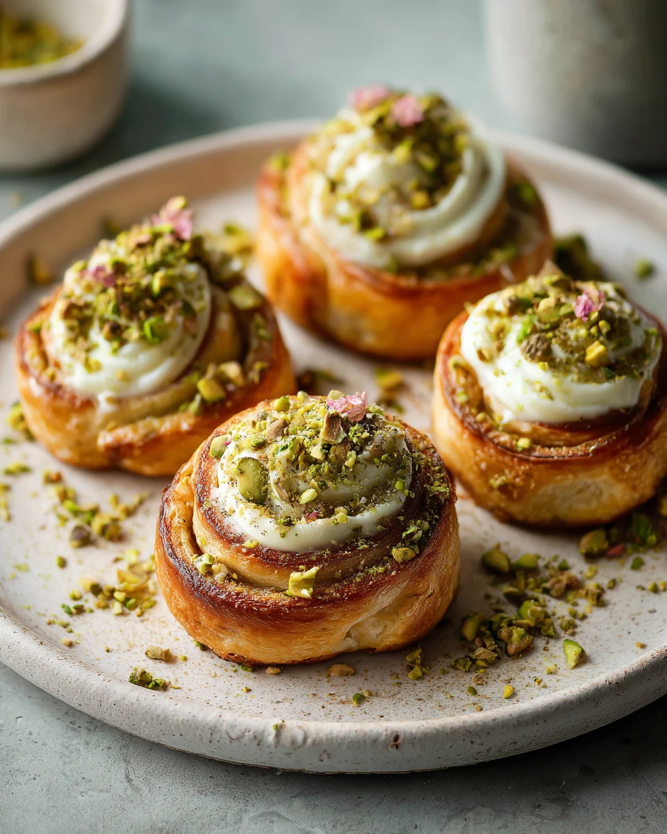 Pistachio Rosewater Cream Rolls