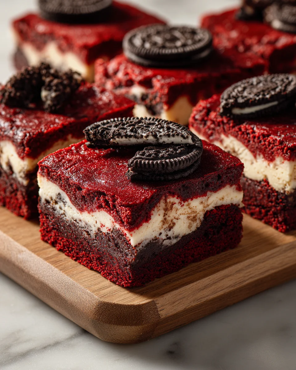 Red Velvet Oreo Cheesecake Brownies