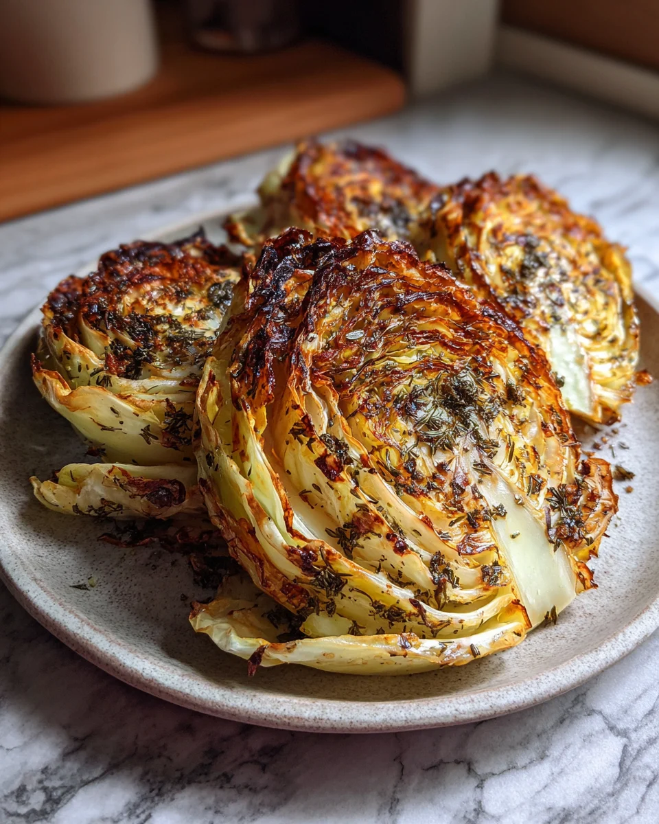 Roasted Cabbage Steaks Oven Crispy