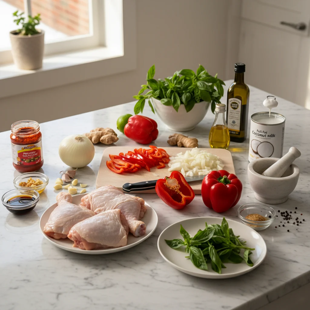 Roasted Red Curry Coconut Chicken Recipe