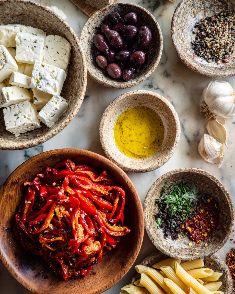 Roasted Red Pepper Goat Cheese Penne