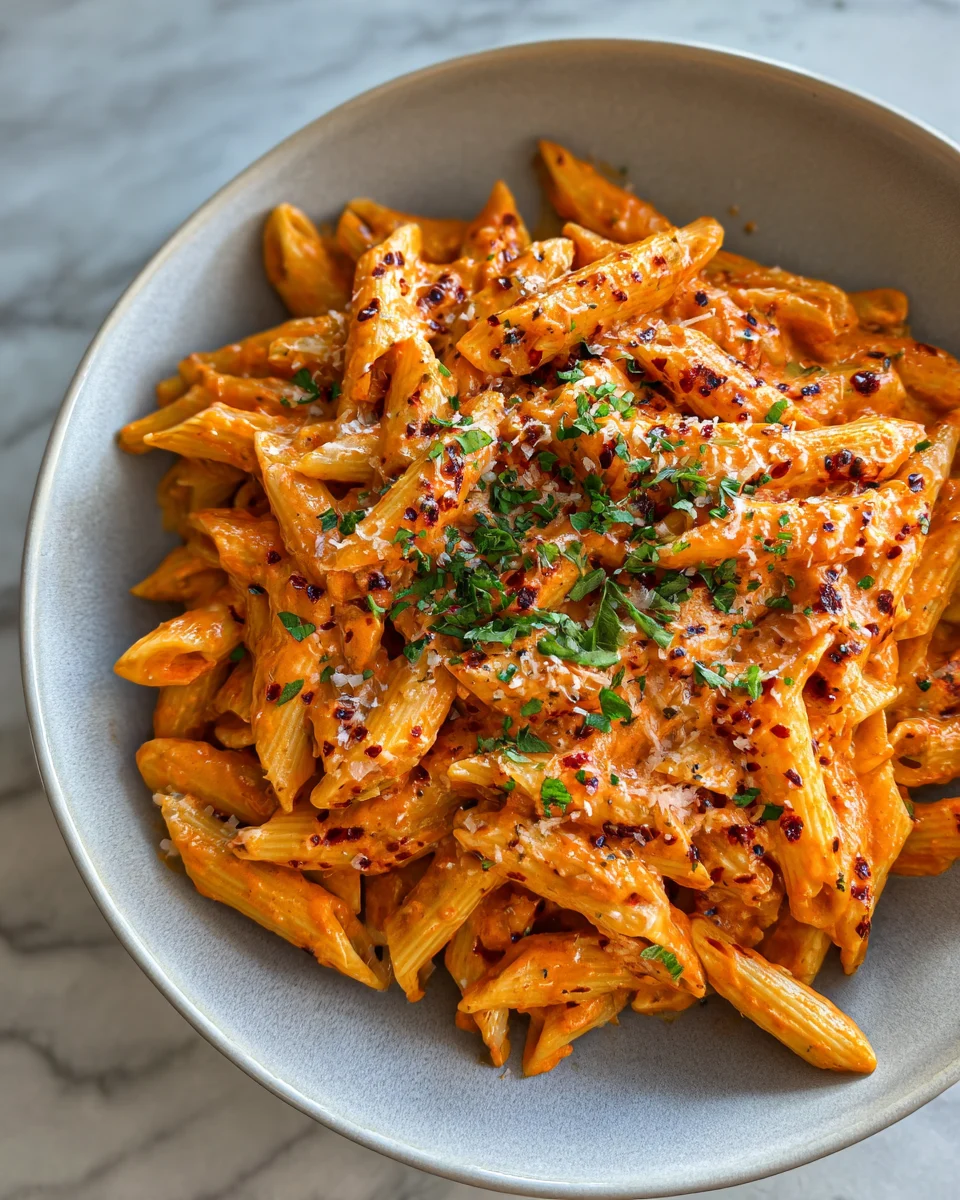 Roasted Red Pepper Goat Cheese Penne