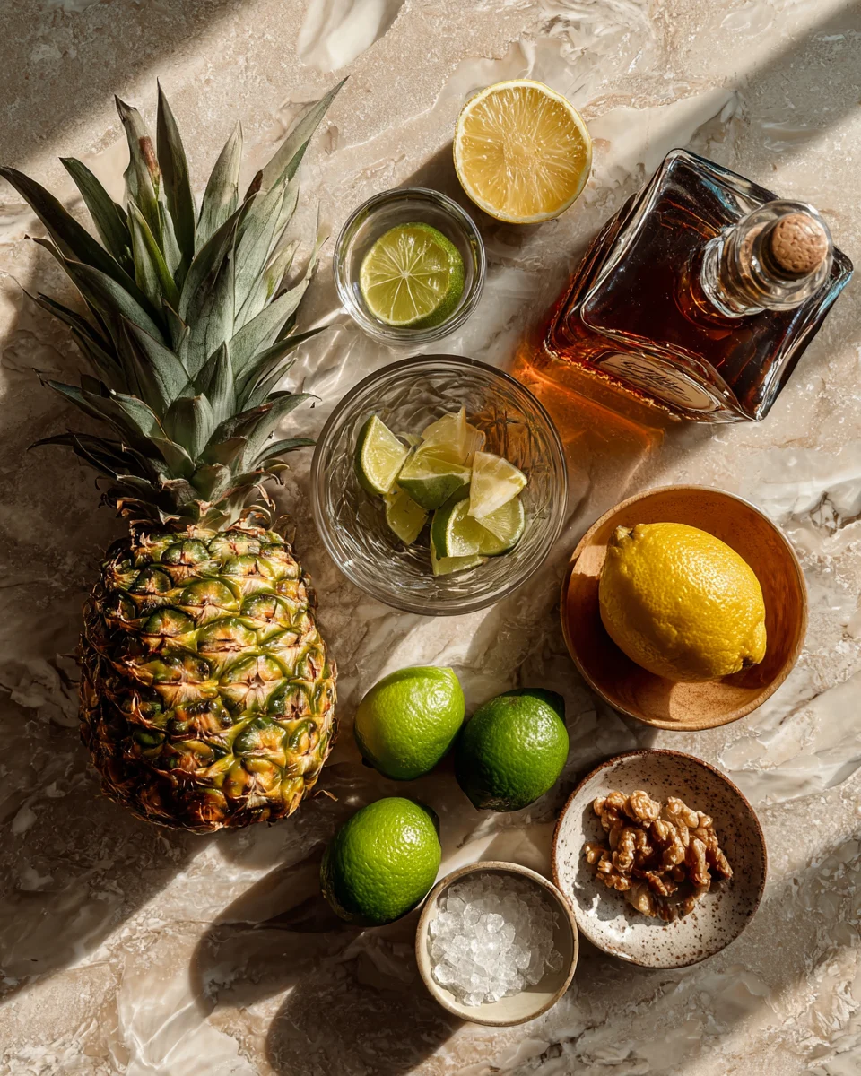 Rum-Soaked Fried Pineapple