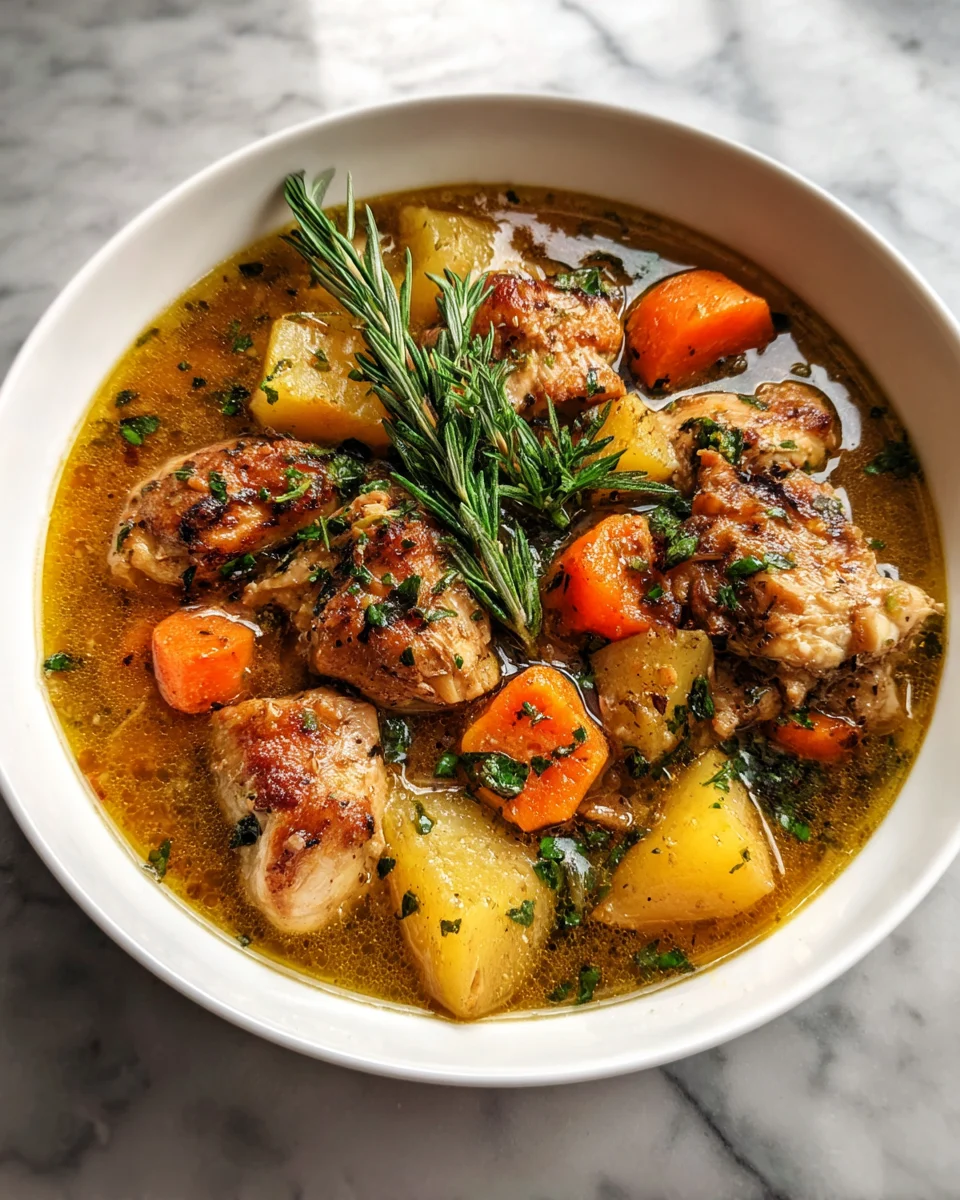 Slow Cooker Garlic Butter Chicken Stew