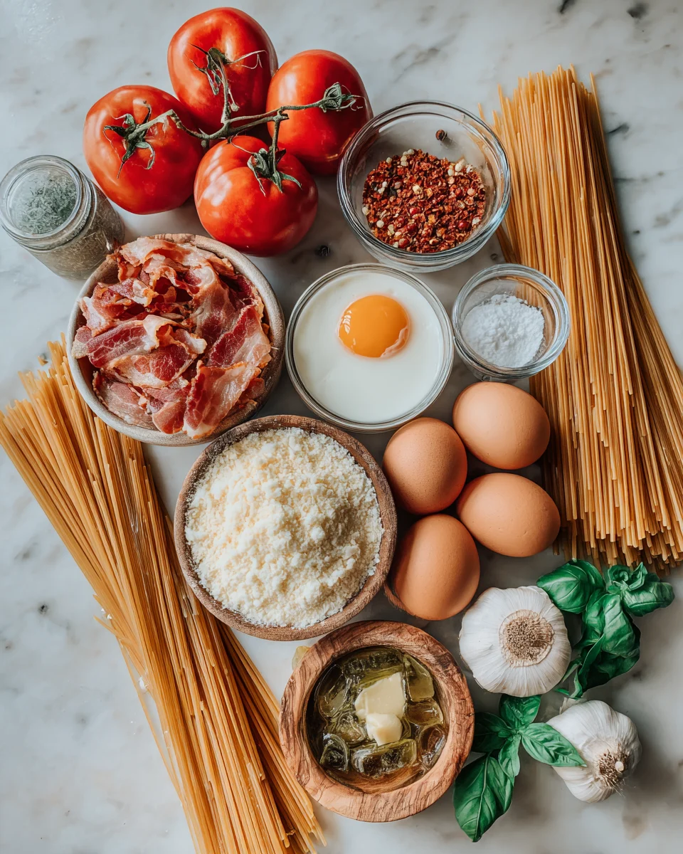 Smoky Bacon Tomato Alfredo Pasta