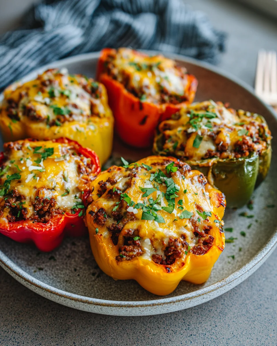 Spicy Beef Stuffed Peppers Skillet