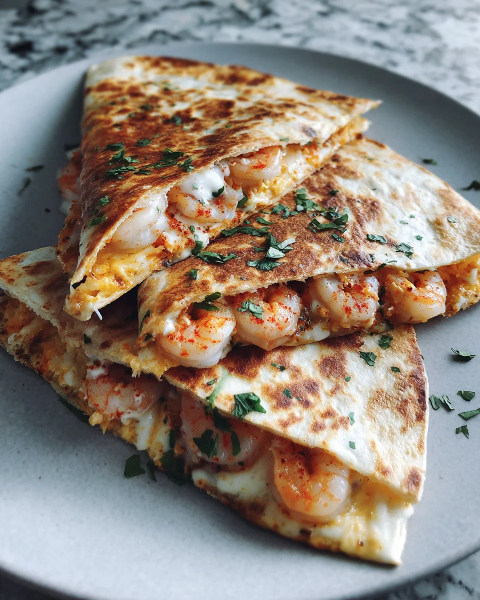 Spicy Cajun Shrimp Quesadilla Melt