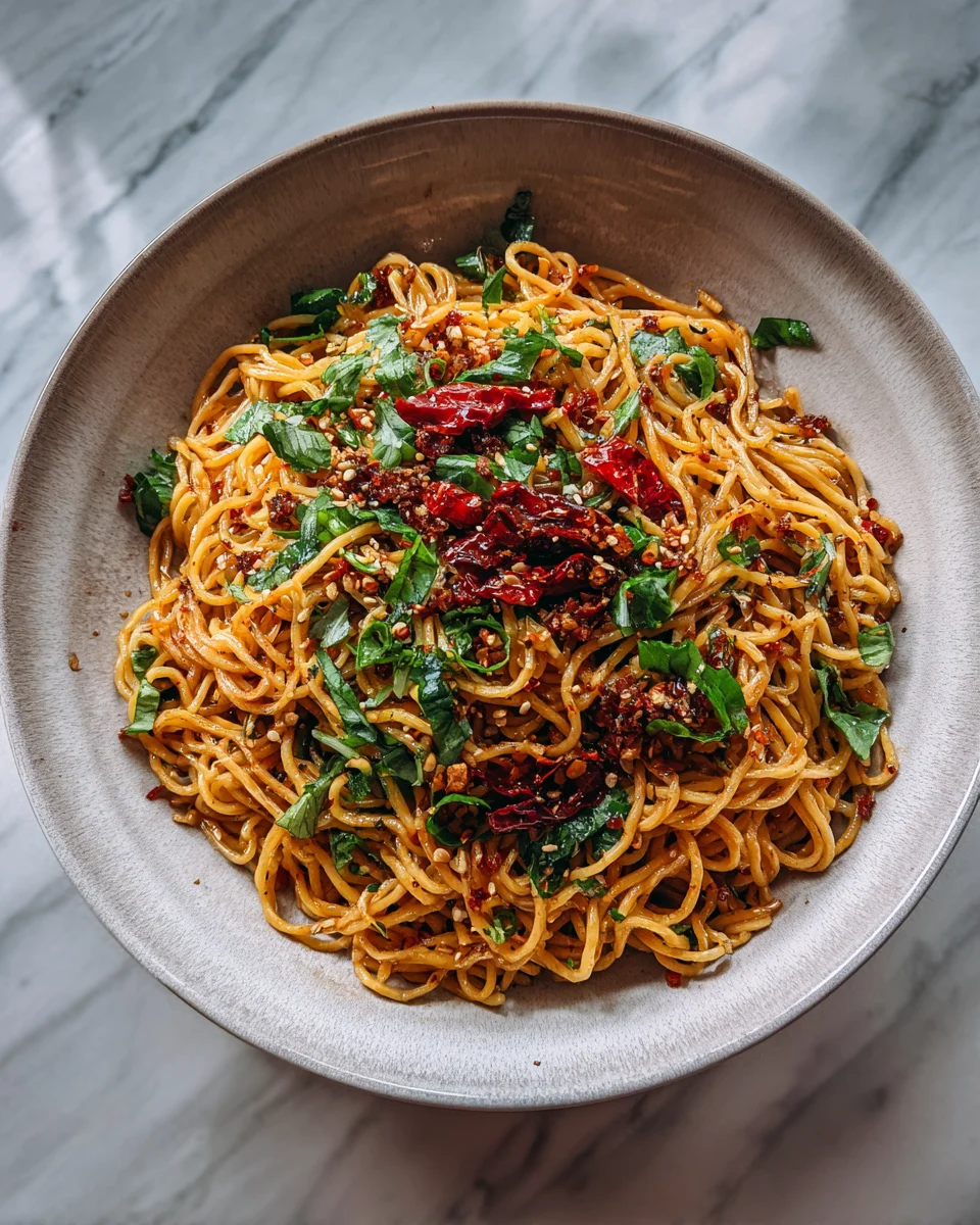 Spicy Chili Garlic Noodles Pasta