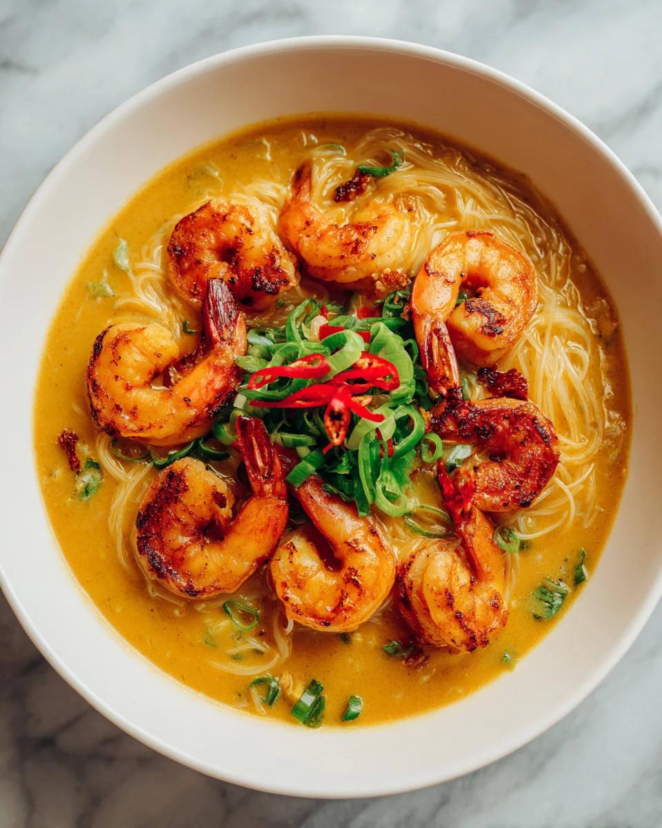 Spicy Coconut Shrimp Noodle Soup