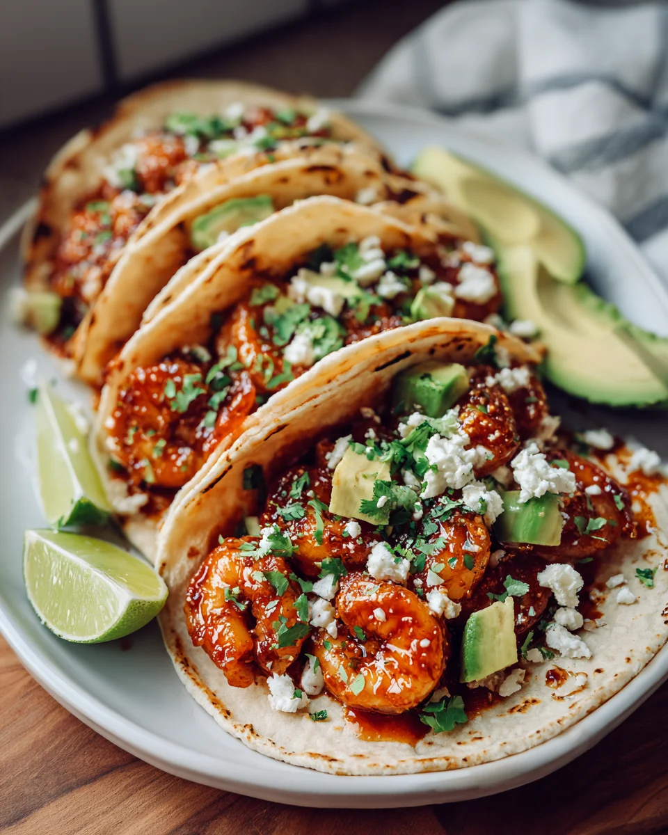 Spicy Honey Shrimp Tacos Easy