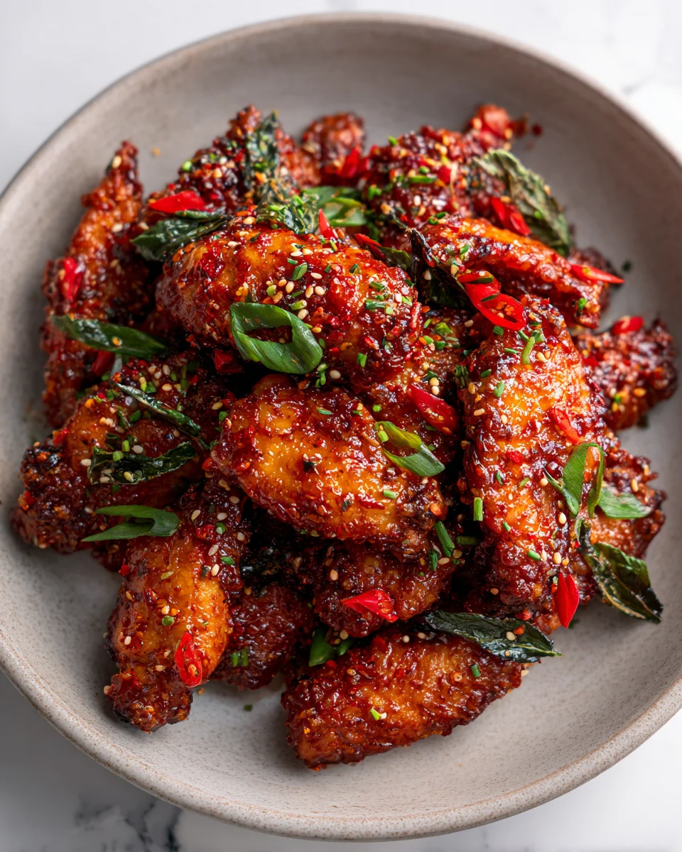 Spicy Korean Fried Chicken Wings