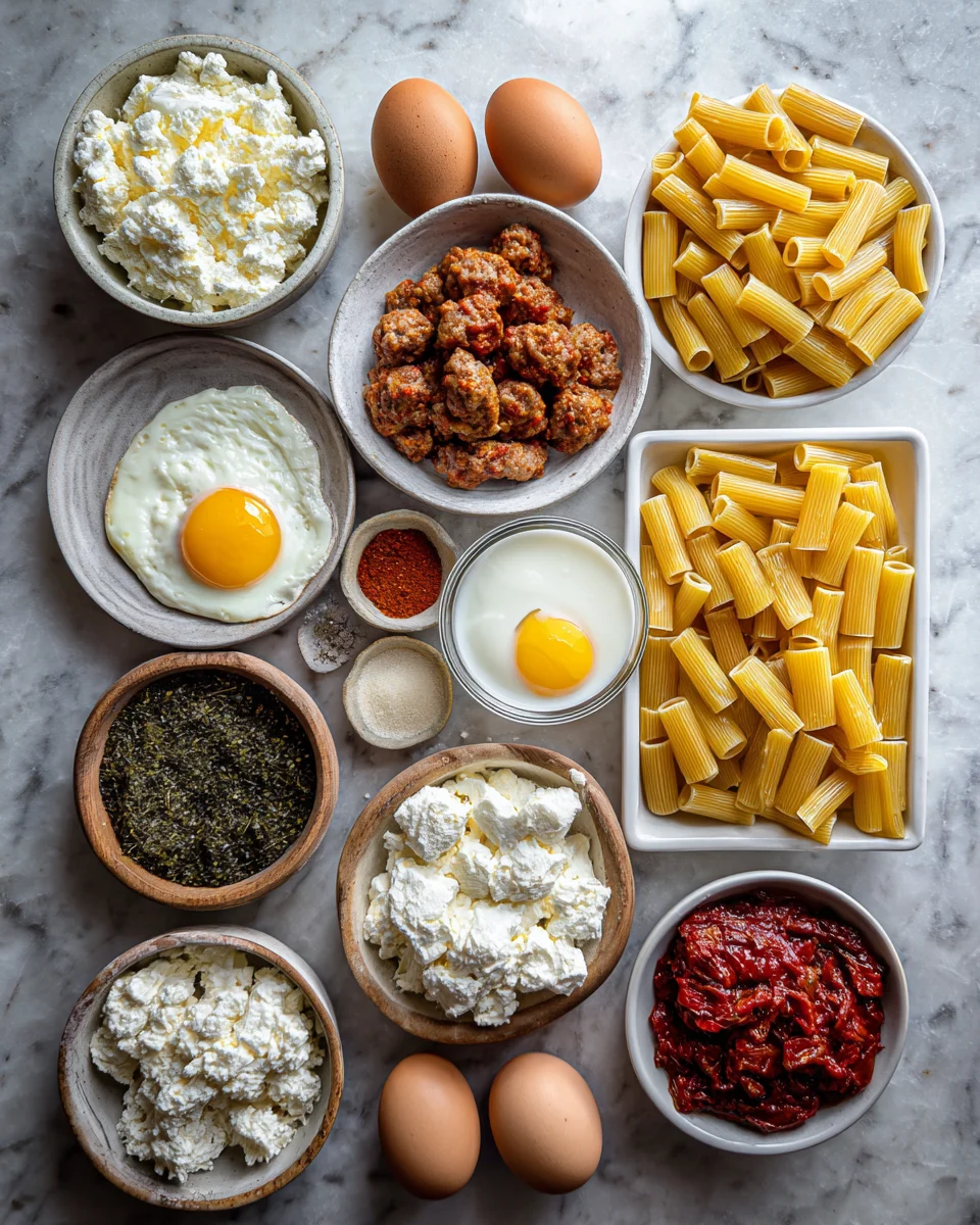 Spicy Sausage Burrata Rigatoni